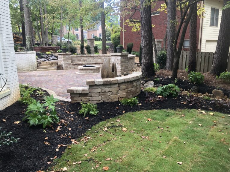 Paver patio and walkway with landscape plantings by Stone Edge Landscapes, North West Georgia