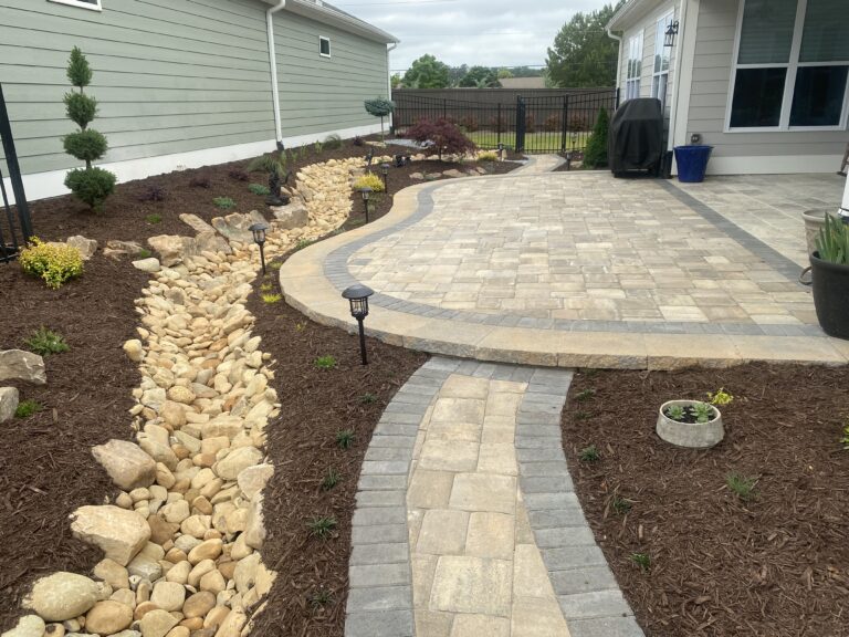 Paver patio and walkway by Stone Edge Landscapes, North West Georgia