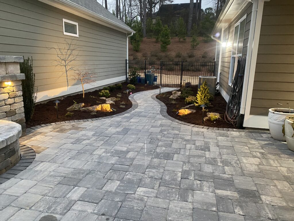 Paver patio and walkway by Stone Edge Landscapes, North West Georgia