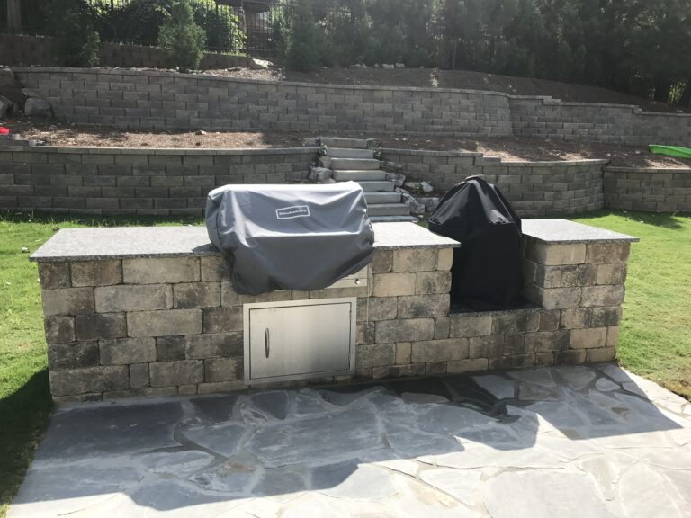 Fire pit and outdoor living area by Stone Edge Landscapes, North West Georgia